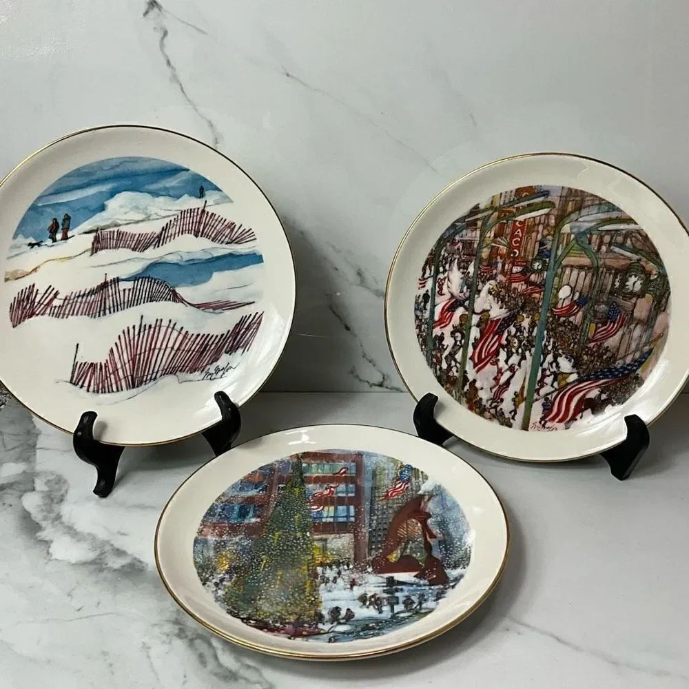 VINTAGE 70’s Franklin McMahon Chicago Collectible Plates set of 3